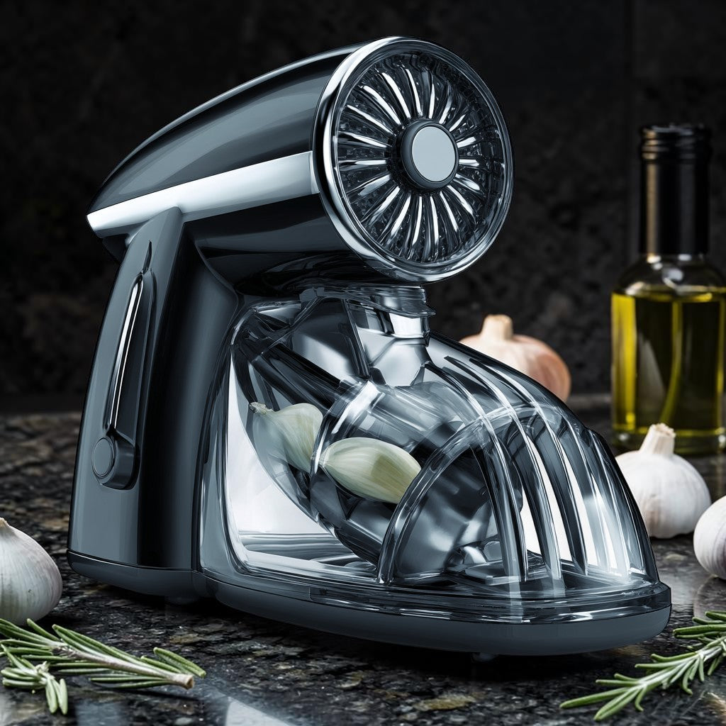 Blont Press-Type Manual Garlic Chopper - Stainless Steel Blade Vegetable Dice & Mincer for Nuts, Onions, and Ginger