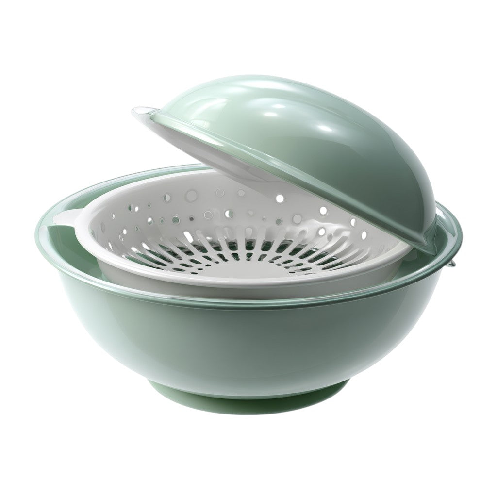 Blont Double-Layer Rotating Vegetable Drain Basket - 2-in-1 Multifunctional Kitchen Colander & Strainer Bowl Set